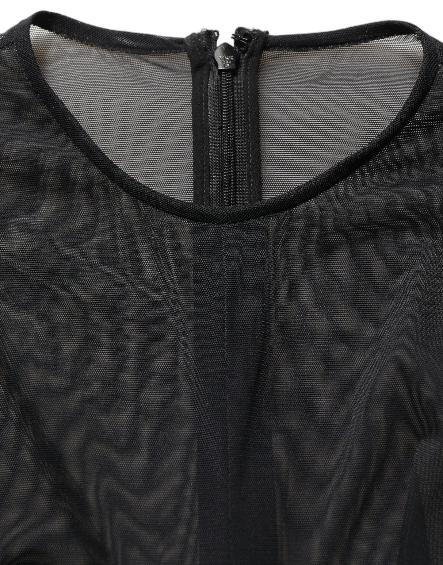 Dolce & Gabbana Black Long Sleeve Sheer Fitted Maxi Dress Dolce & Gabbana