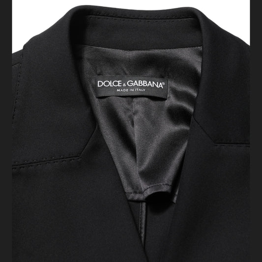Dolce & Gabbana Black Double Breasted Crepe Blazer Jacket