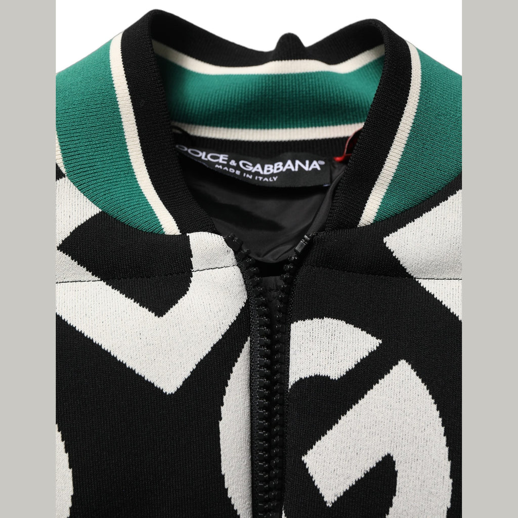 Dolce & Gabbana Multicolor Logo Full Zip Bomber Jacket