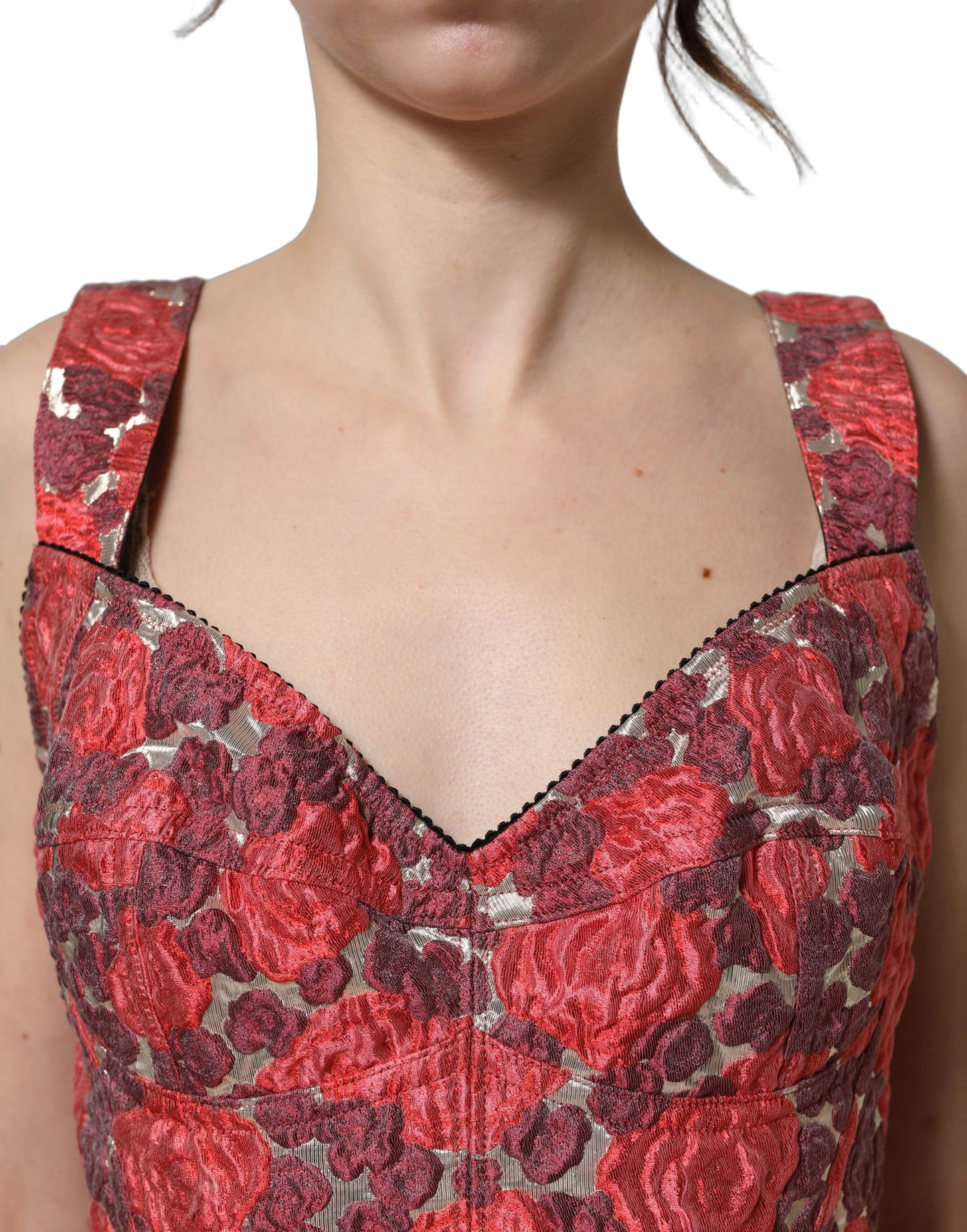 Dolce & Gabbana Multicolor Floral Cropped Bustier Tank Top Dolce & Gabbana