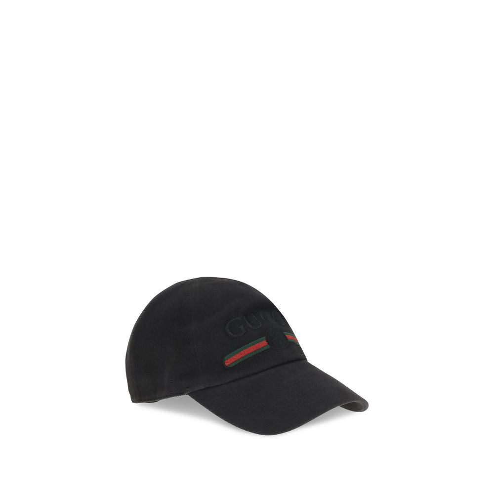Gucci Black Cotton Cap Baseball Hat Gucci