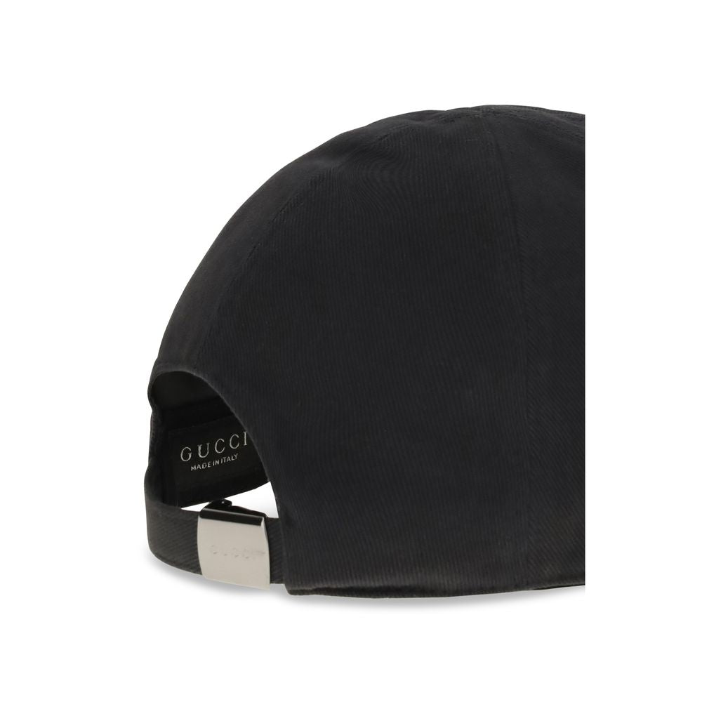 Gucci Black Cotton Cap Baseball Hat Gucci