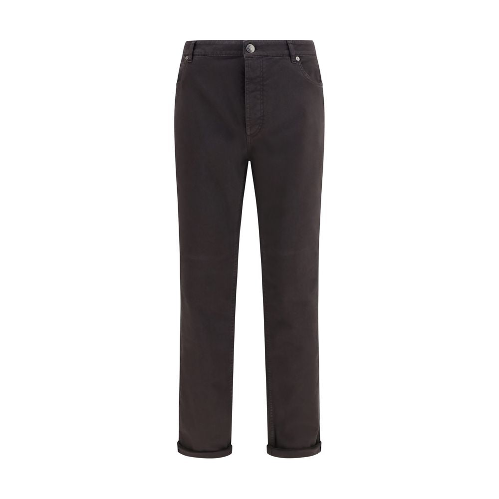Brunello Cucinelli Brown Cotton Cropped Jeans Brunello Cucinelli