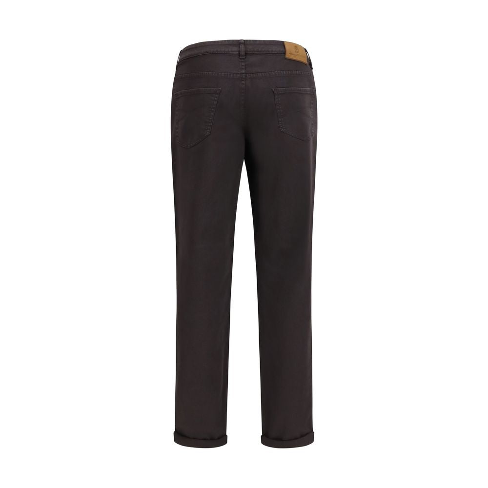 Brunello Cucinelli Brown Cotton Cropped Jeans Brunello Cucinelli