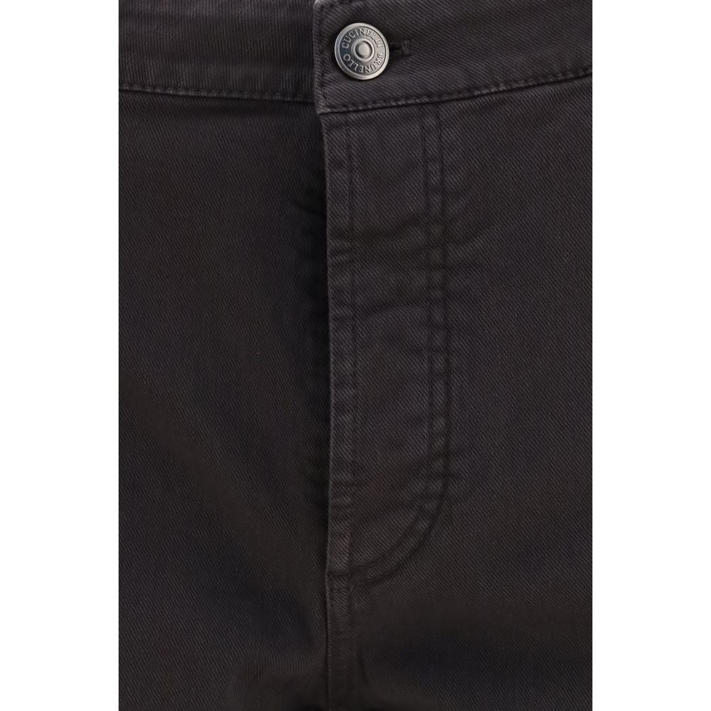 Brunello Cucinelli Brown Cotton Cropped Jeans Brunello Cucinelli