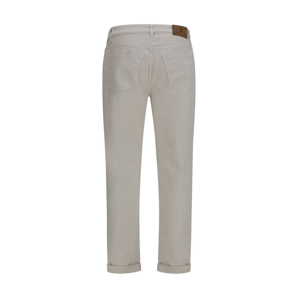 Brunello Cucinelli White Cotton Jeans Denim Brunello Cucinelli
