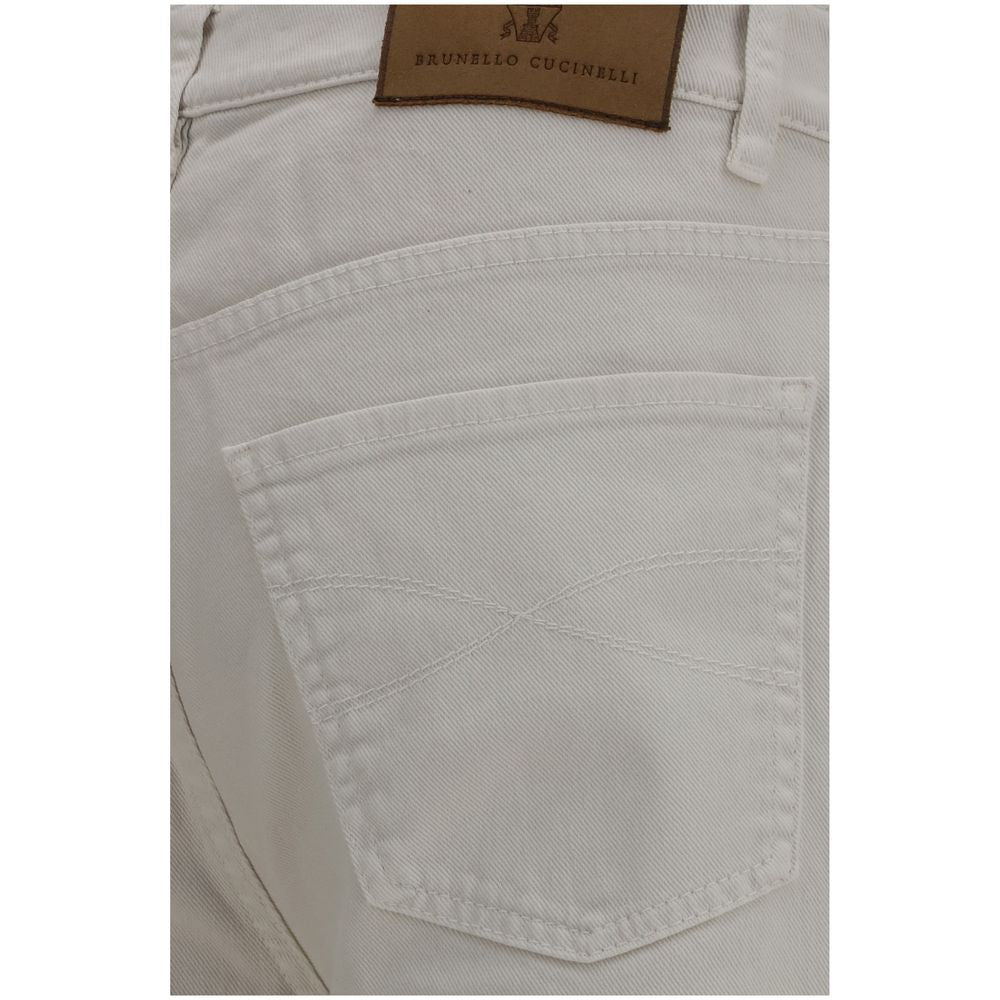 Brunello Cucinelli White Cotton Jeans Denim Brunello Cucinelli