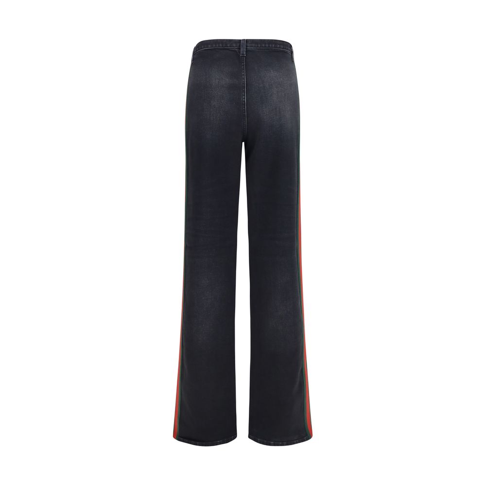 Gucci Black Cotton Straight-Leg Jeans Gucci