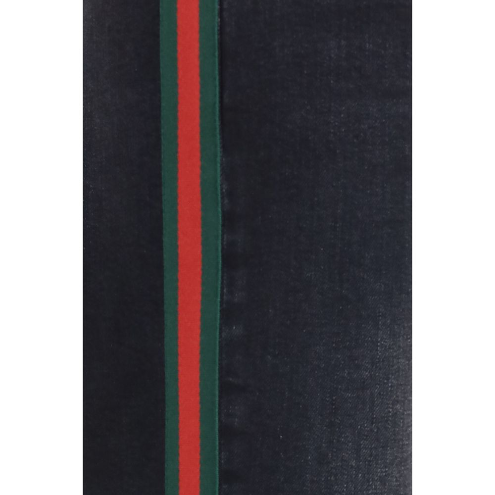 Gucci Black Cotton Straight-Leg Jeans Gucci