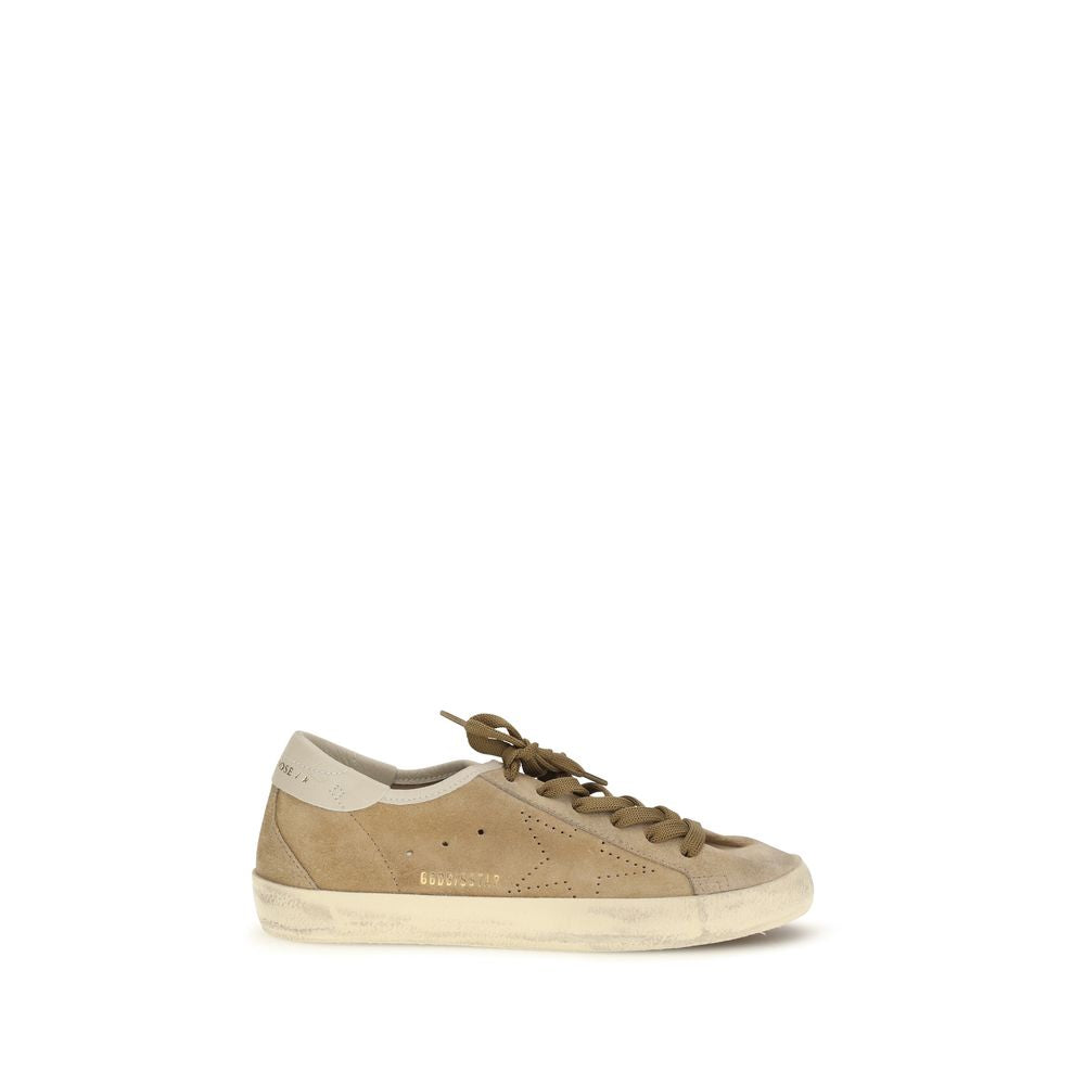 Golden Goose Beige Calf Leather Bos Taurus Low Top Sneakers Golden Goose