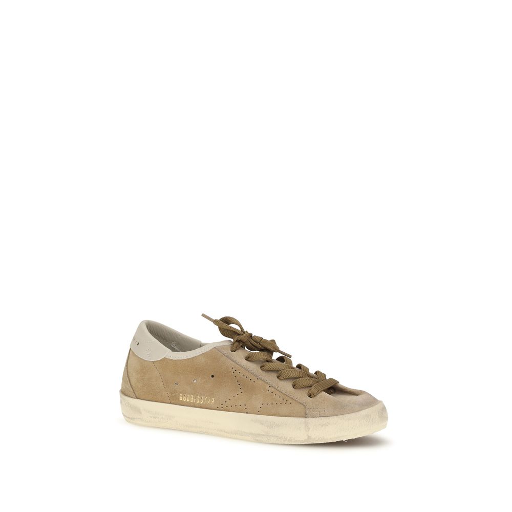 Golden Goose Beige Calf Leather Bos Taurus Low Top Sneakers Golden Goose