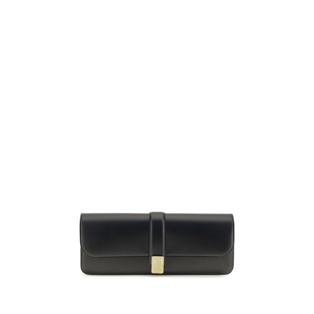 Khaite Black Calf Leather Bos Taurus Clutch Bag Khaite