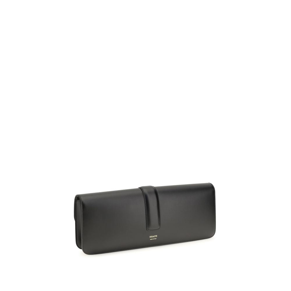 Khaite Black Calf Leather Bos Taurus Clutch Bag Khaite