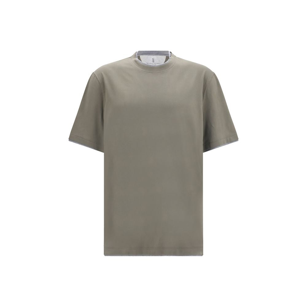 Brunello Cucinelli Bicolor Cotton T-Shirt Brunello Cucinelli