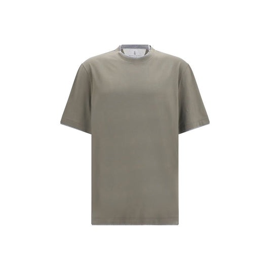 Brunello Cucinelli Bicolor Cotton T-Shirt Brunello Cucinelli