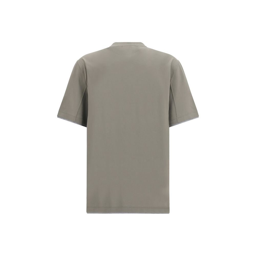Brunello Cucinelli Bicolor Cotton T-Shirt Brunello Cucinelli