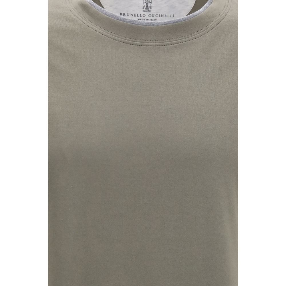 Brunello Cucinelli Bicolor Cotton T-Shirt Brunello Cucinelli