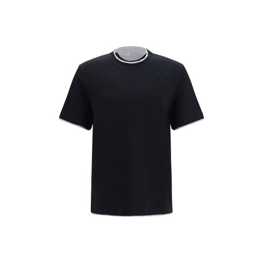 Brunello Cucinelli Black Cotton T-Shirt Brunello Cucinelli