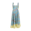 Alemais multicolor linen casual dress with a relaxed fit, featuring vibrant patterns and lightweight fabric for comfortable wear.