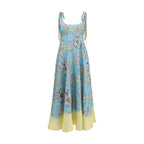 Alemais multicolor linen casual dress with a relaxed fit, featuring vibrant patterns and lightweight fabric for comfortable wear.