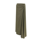Alexander McQueen Bicolor Silk Long Skirt
