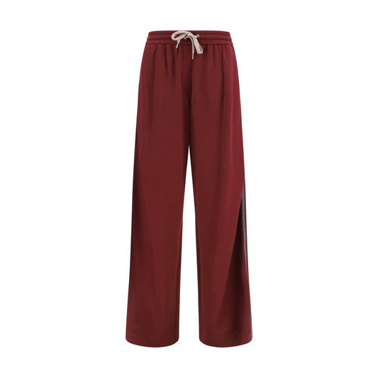Brunello Cucinelli Bordeaux Cotton Athletic Pants Brunello Cucinelli