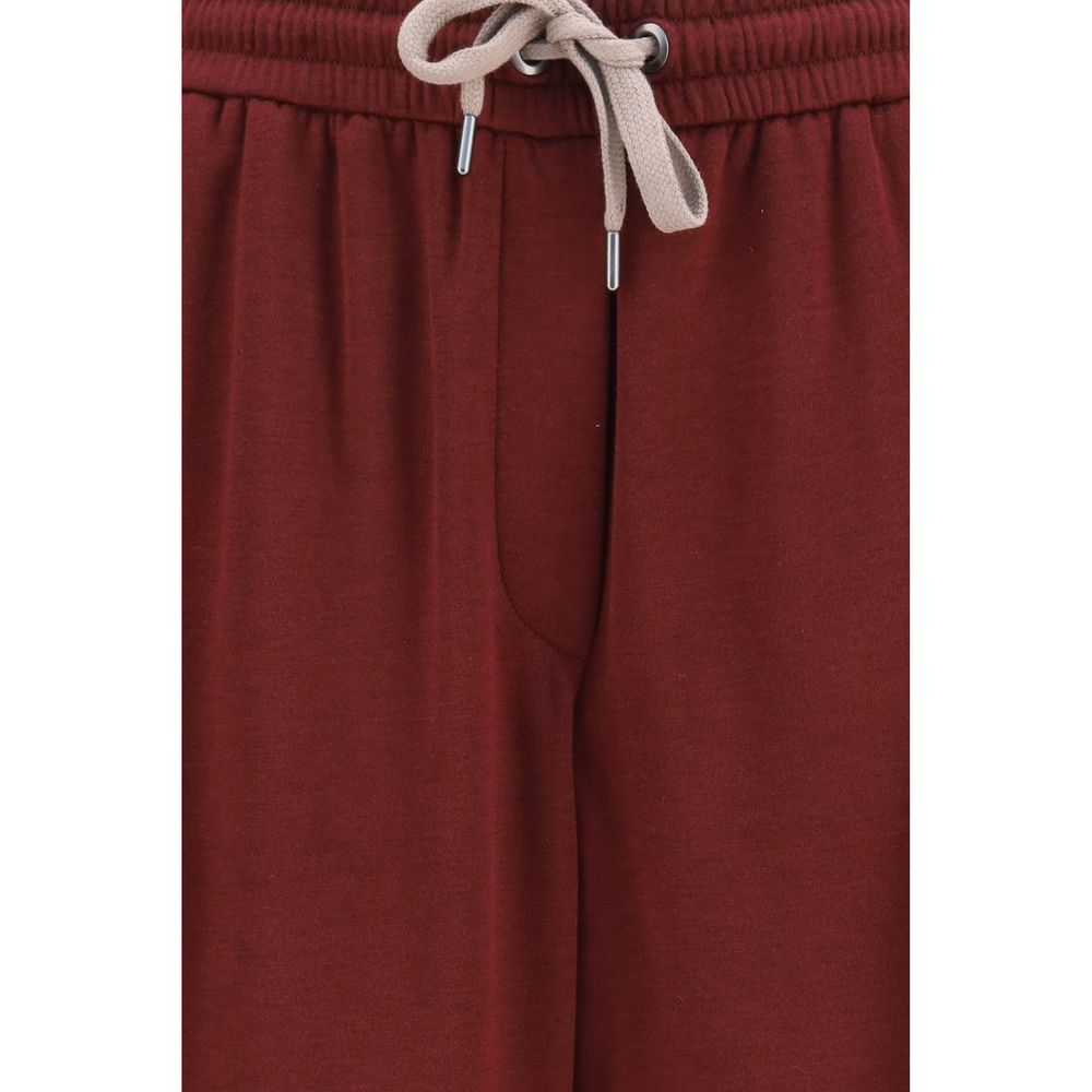 Brunello Cucinelli Bordeaux Cotton Athletic Pants Brunello Cucinelli