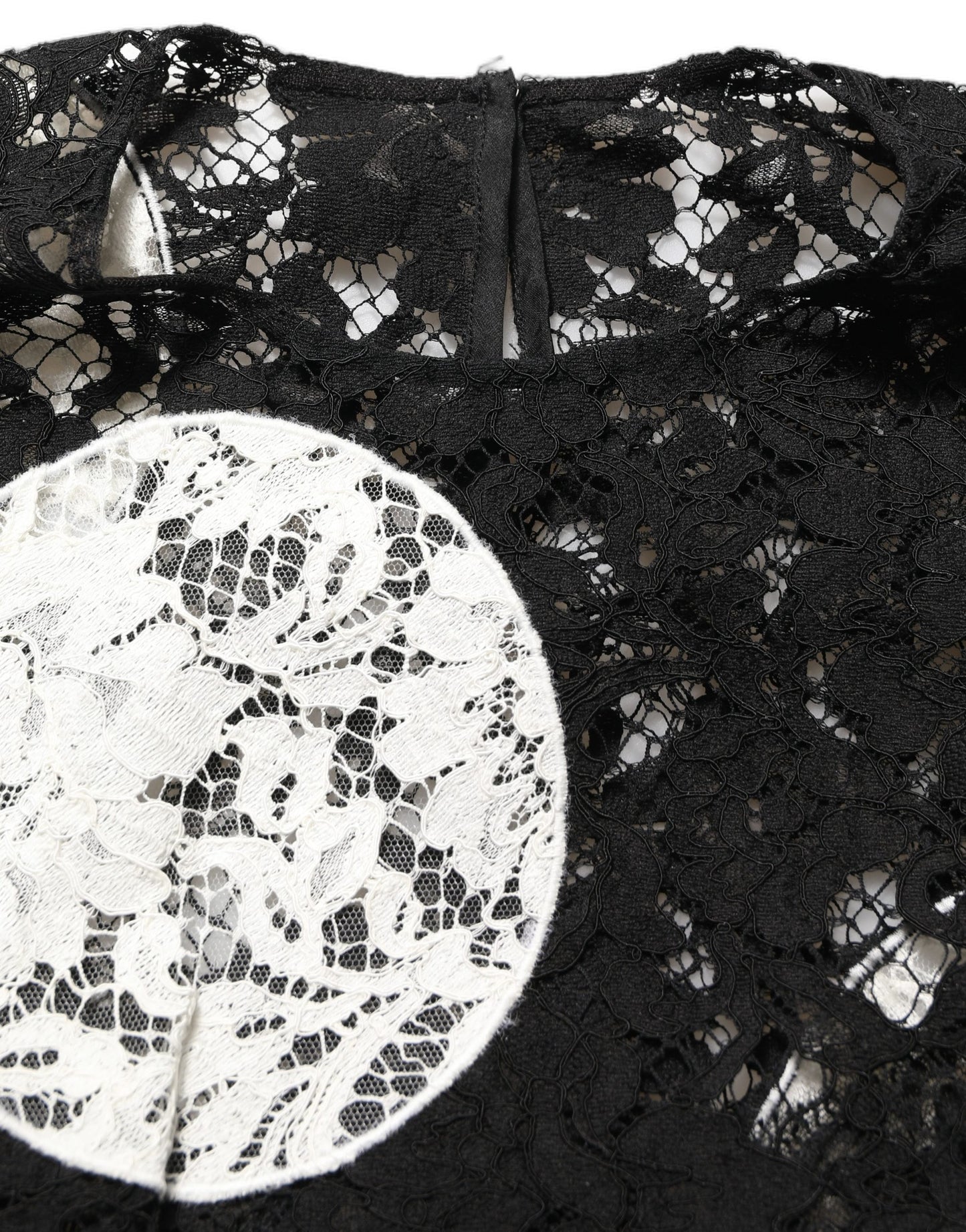 Dolce & Gabbana Black White Floral Lace Short Sleeve Blouse Top Dolce & Gabbana