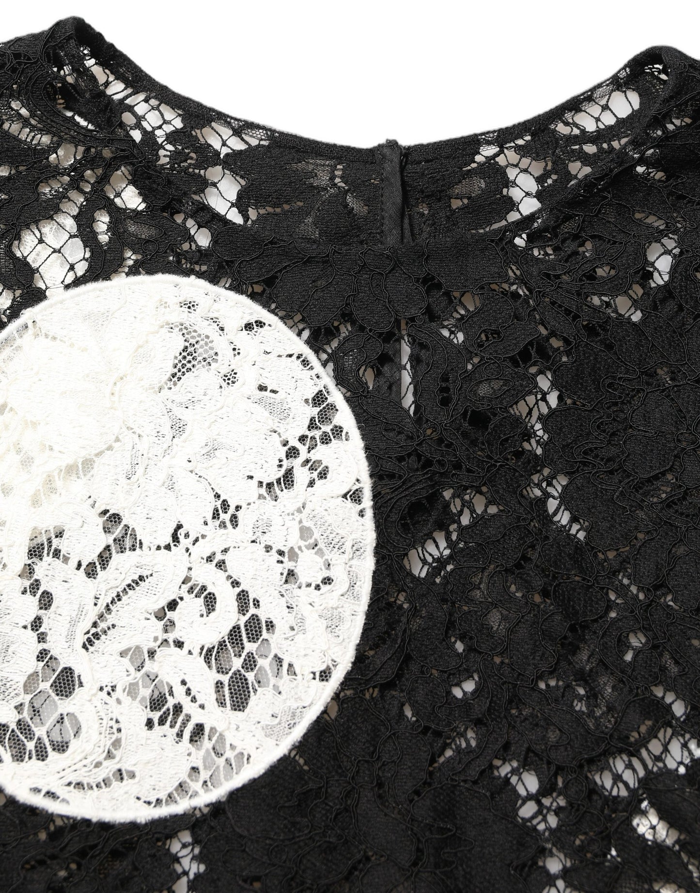 Dolce & Gabbana Black White Floral Lace Short Sleeve Blouse Top Dolce & Gabbana