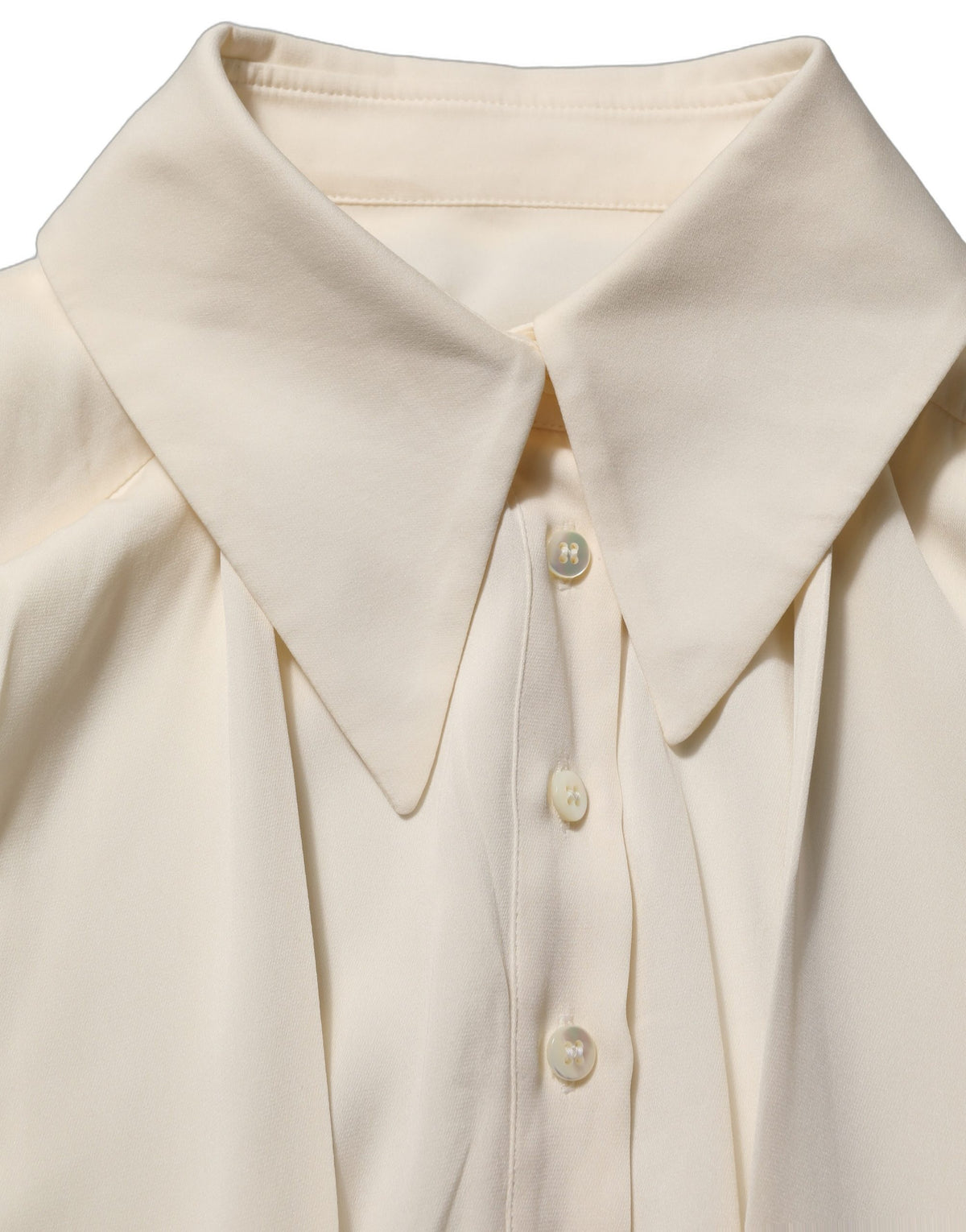 Dolce & Gabbana Off White Ascot Collar Long Sleeves Blouse Top Dolce & Gabbana