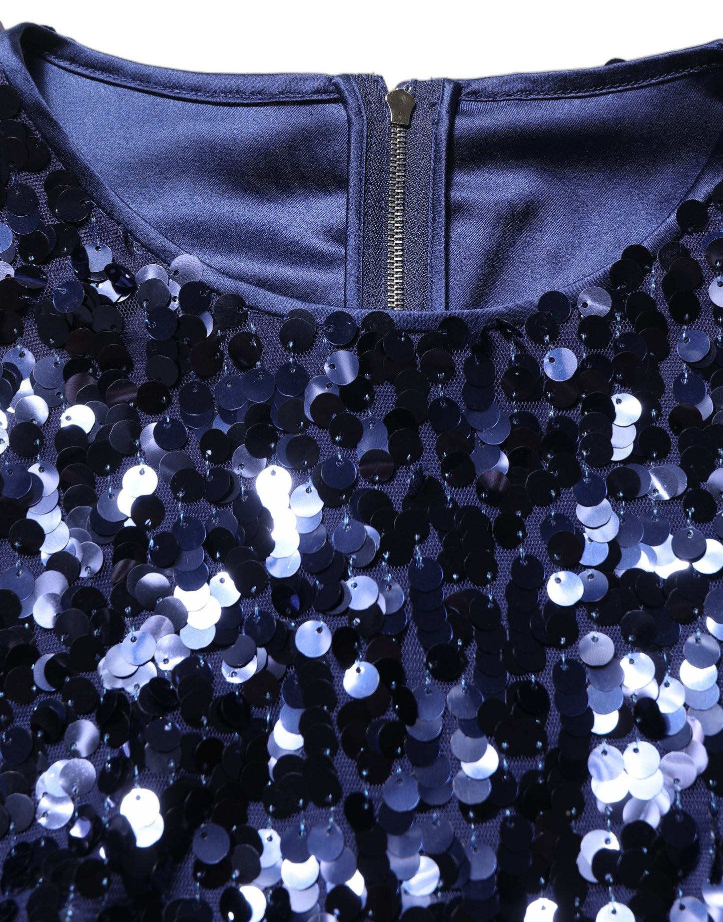Dolce & Gabbana Blue Sequined Long Sleeves Crop Blouse Top Dolce & Gabbana