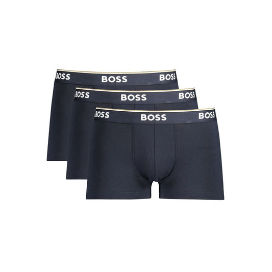 Hugo Boss Blu Cotton Men Boxer Hugo Boss