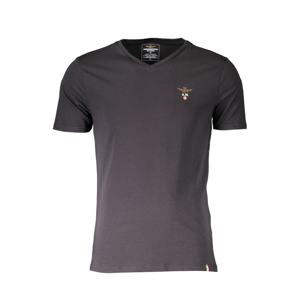 Aeronautica Militare Black Cotton Men's Shirt Aeronautica Militare
