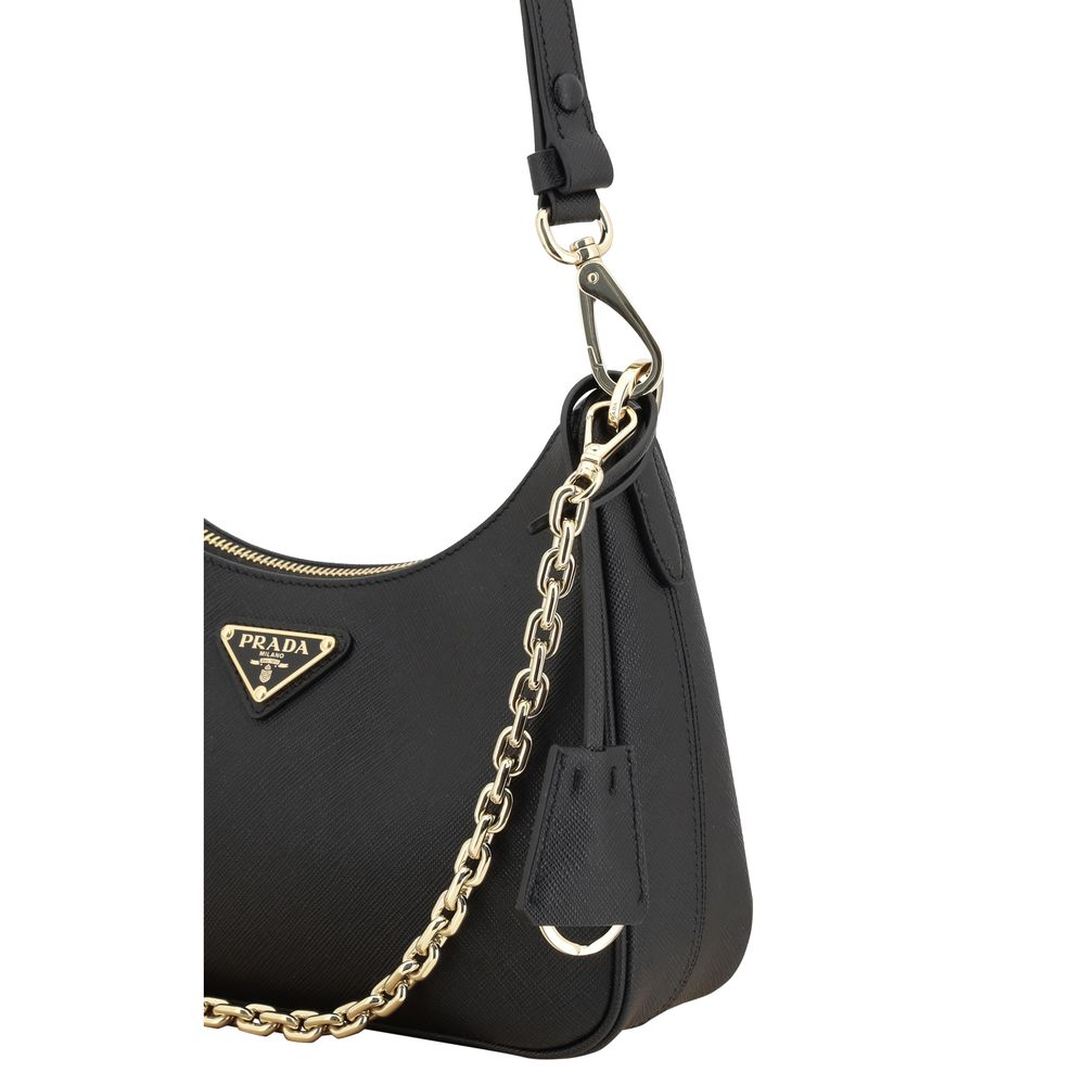 Prada Black Calf Leather Bos Taurus Shoulder Bag Prada