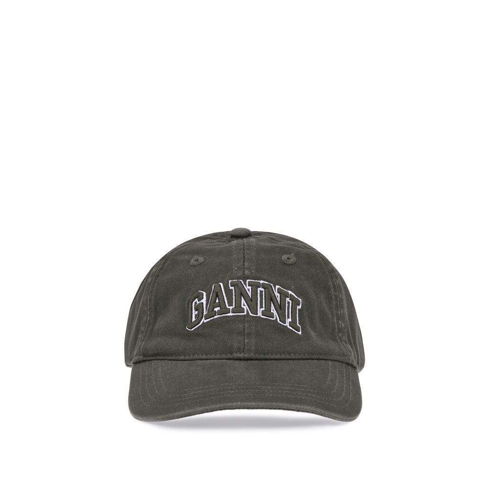 Ganni Bicolor Cotton Cap Baseball Hat Ganni