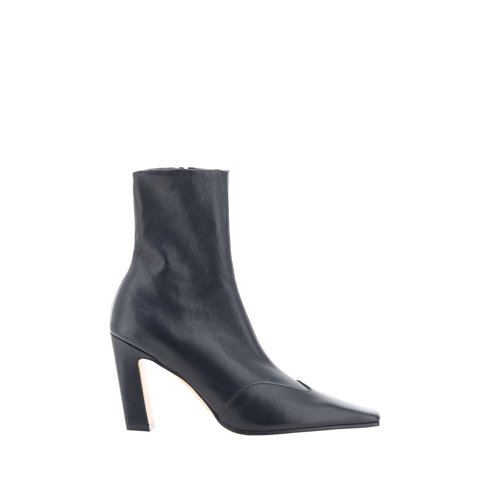 Khaite Black Calf Leather Bos Taurus Ankle Boots Khaite