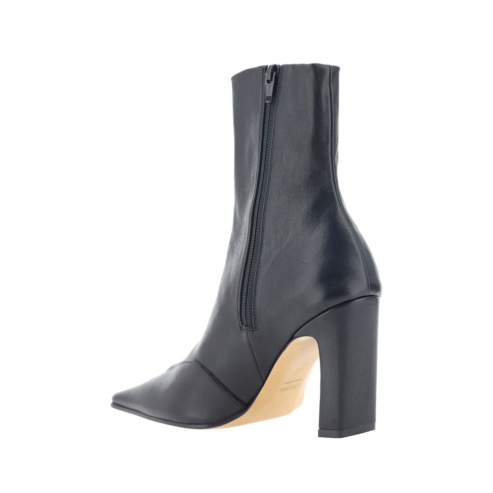 Khaite Black Calf Leather Bos Taurus Ankle Boots Khaite