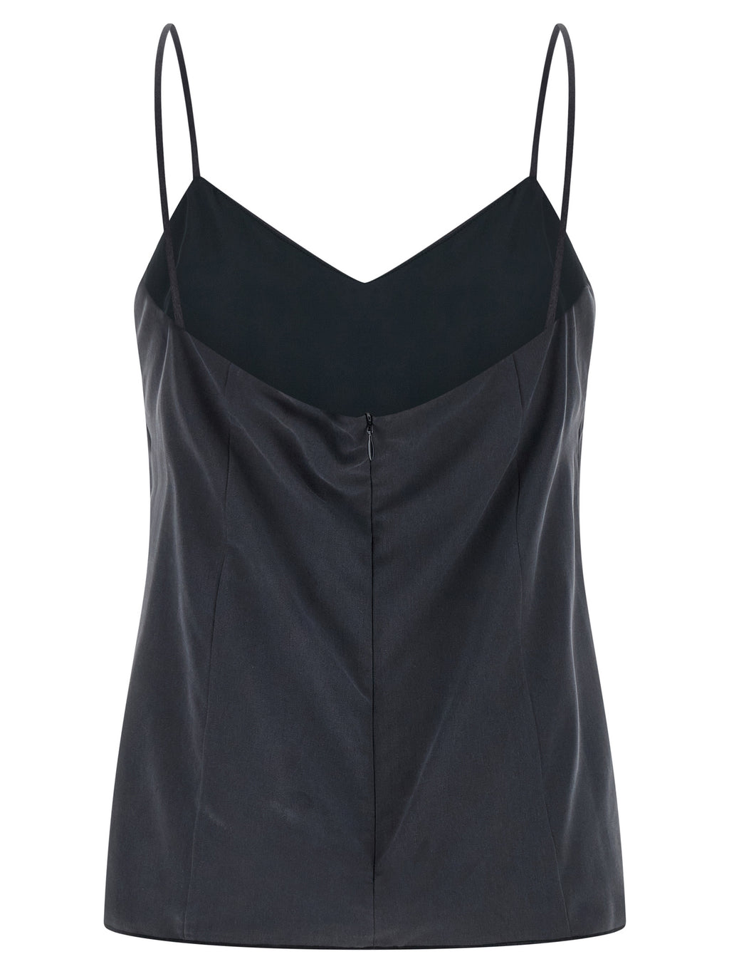 Max Mara Gray Silk Sleeveles T-Shirt Max Mara