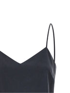 Max Mara Gray Silk Sleeveles T-Shirt Max Mara