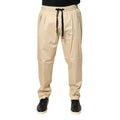 Dolce & Gabbana Beige Cotton Skinny Men Jogger Trouser Pants Dolce & Gabbana