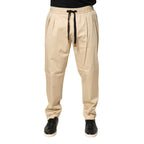 Dolce & Gabbana Beige Cotton Skinny Men Jogger Trouser Pants Dolce & Gabbana
