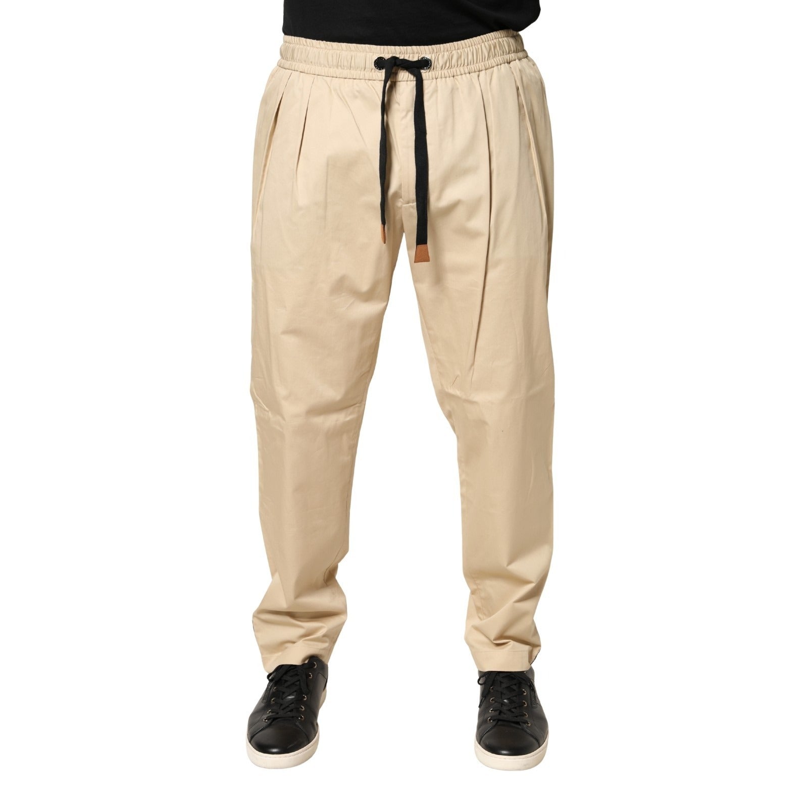 Dolce & Gabbana Beige Cotton Skinny Men Jogger Trouser Pants Dolce & Gabbana