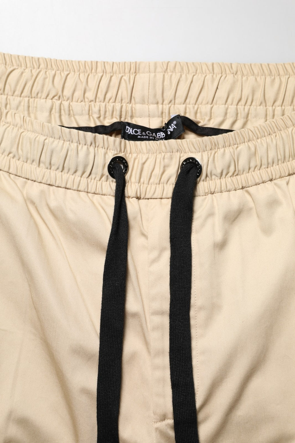 Dolce & Gabbana Beige Cotton Skinny Men Jogger Trouser Pants Dolce & Gabbana