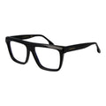 Victoria Beckham black acetate glasses frames with rectangular design and clear lenses, stylish eyewear for a modern look.
