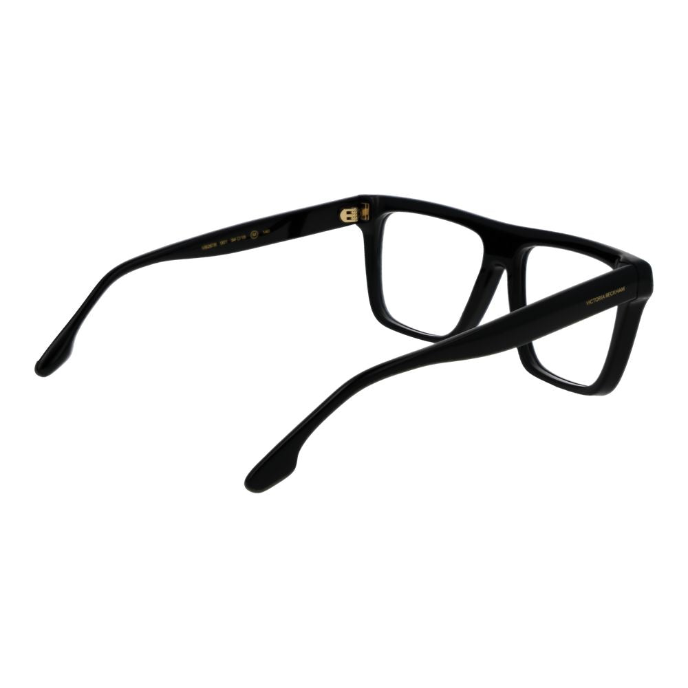 Victoria Beckham black acetate glasses frames with sleek design and clear lenses, stylish eyewear for a modern look.