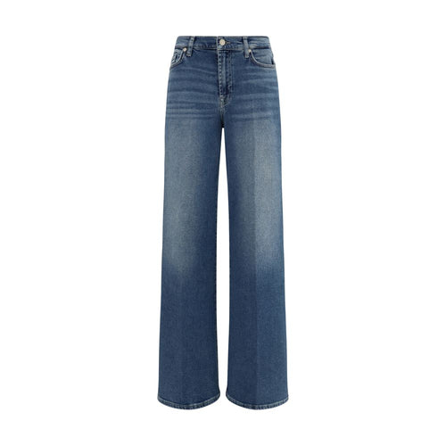 7FOR Blue Cotton Flared Jeans