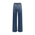 7FOR Blue Cotton Flared Jeans