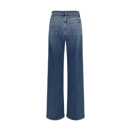 7FOR Blue Cotton Flared Jeans
