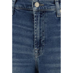 7FOR Blue Cotton Flared Jeans