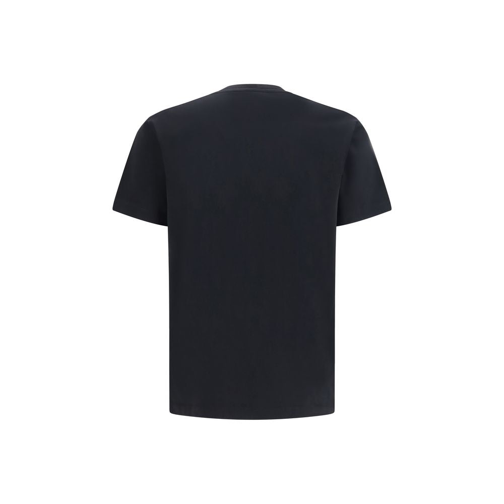 Black cotton T-shirt from Dsquared² with a classic crew neck and minimalist design, displayed flat on a white background.